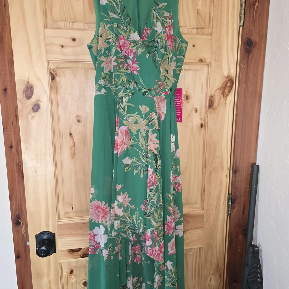 Eliza J Green Floral High Low Dress - Picture 2 of 5